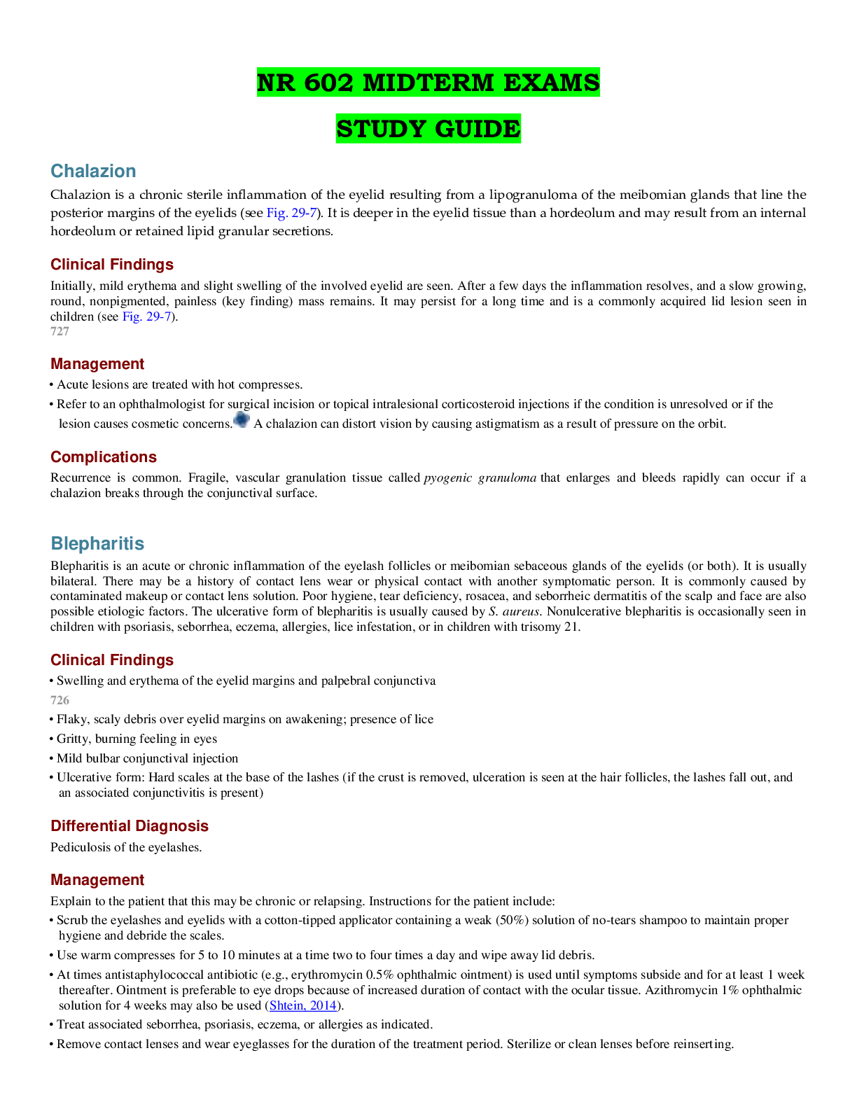 Preview image of NR 602 MIDTERM EXAMS  STUDY GUIDE [Recently Updated] document